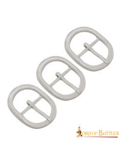 Set de 3 hebillas pequeñas ovaladas en acero