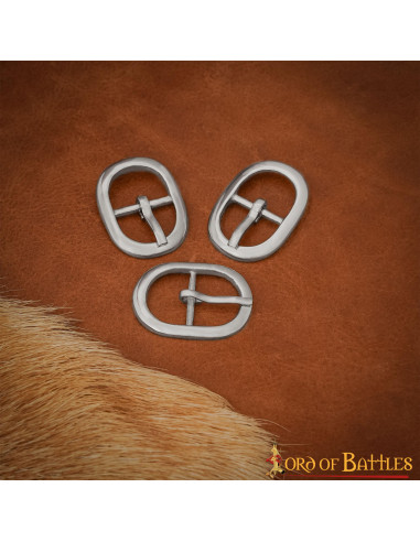 Set de 3 hebillas pequeñas ovaladas en acero