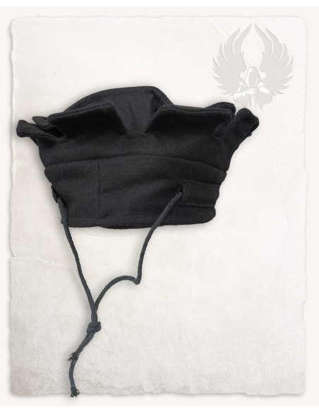 Sort middelalderlig kreneleret hat,...