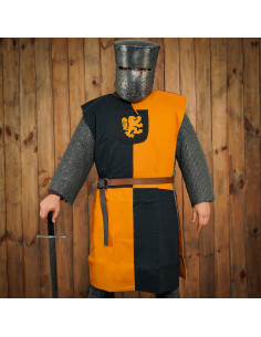 Herrenwappenrock „Lion Rampant Shield“, gelb-schwarz