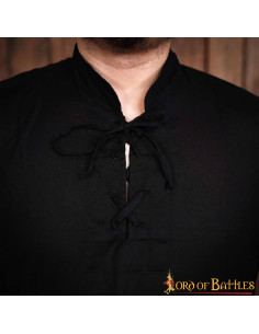 Klassiek of Renaissance piratenshirt, zwart katoen 2