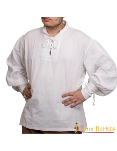 Klassiek of Renaissance piratenshirt, wit katoen 2