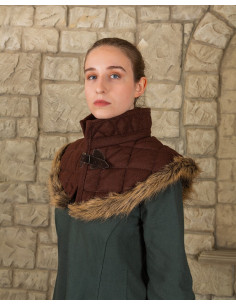 Nimue halskraag van wol, bruin