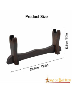 Houten standaard voor bijl of zwaard (33,4 x 13,5 cm.) 2