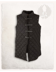 Mittelalterlicher langer schwarzer ärmelloser Gambeson 2