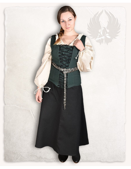 Falda medieval en algodón negro,... Falda medieval en algodón negro,...