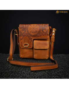 Bolso del viajero diseño Celta en cuero marrón 2