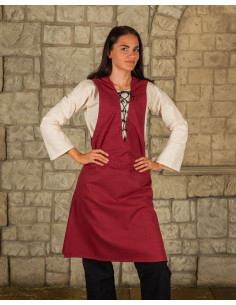 Ærmeløs Leonora middelaldertunika - Bordeaux