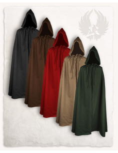 Aaron groene wollen middeleeuwse cape (140 cm.) 2