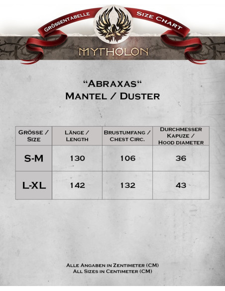 Abraxas åben tunika med hætte - Sort