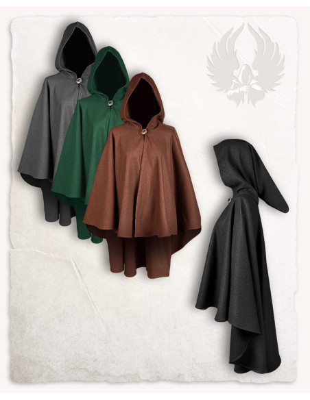 Kim korte wollen cape voor dames - Zwart