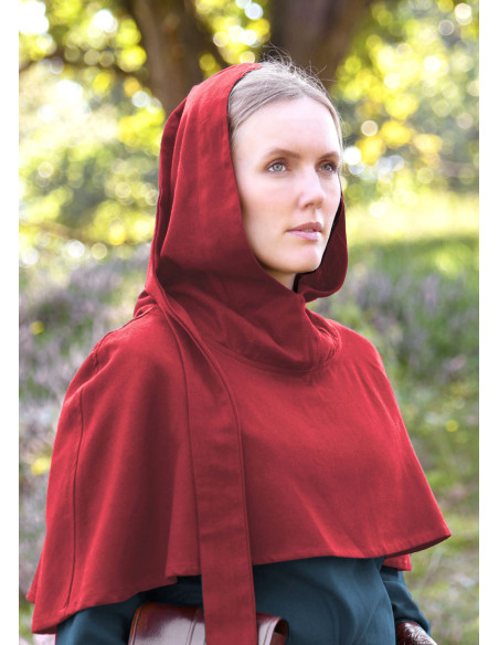 Gugel met puntkap model Liripipe, rood