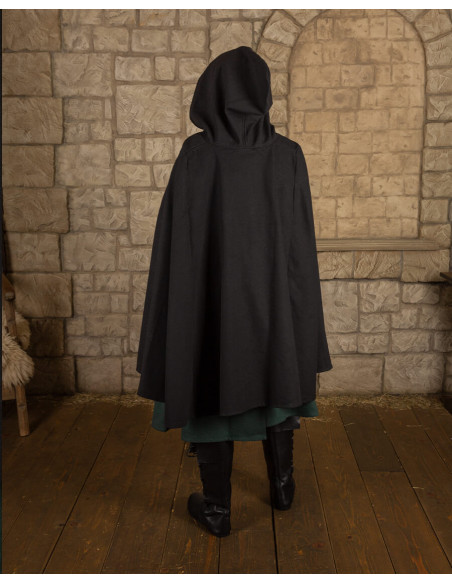 Capa medieval, tipo cuervo, en lona -...