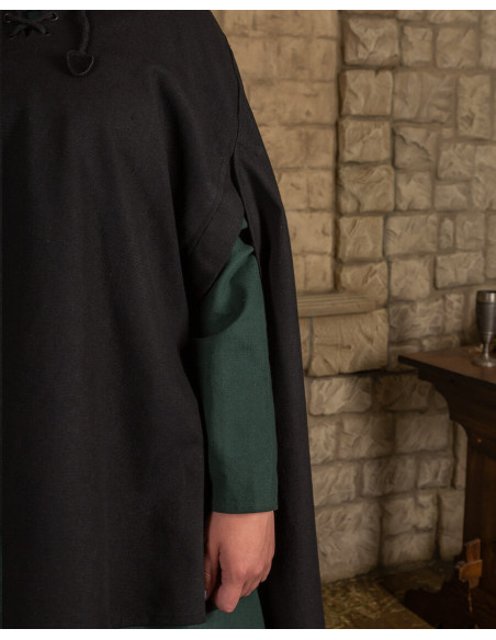 Capa medieval, tipo cuervo, en lona -...