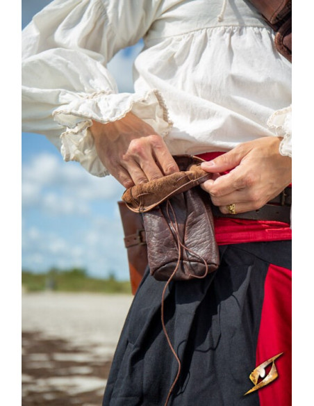 Bruin leren etui voor munten Bounty...