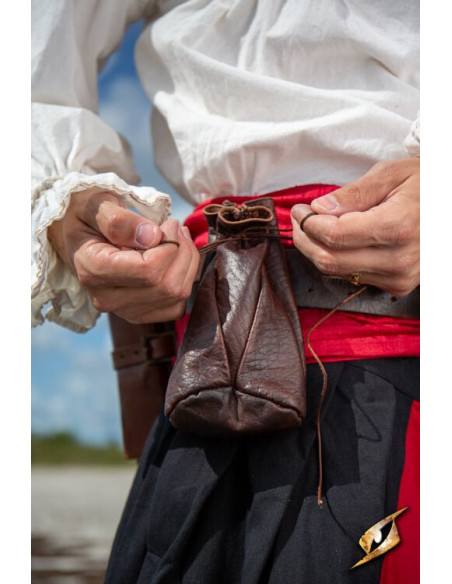 Bruin leren etui voor munten Bounty...