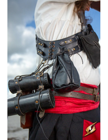 Zwart leren etui voor premiejagermunten