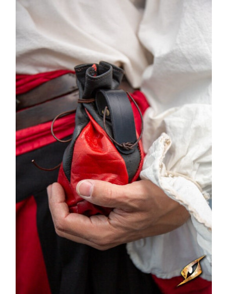 Zwart-rood lederen etui voor Bounty...