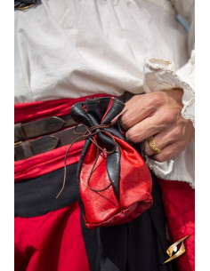 Zwart-rood lederen etui voor Bounty Hunter-munten 2