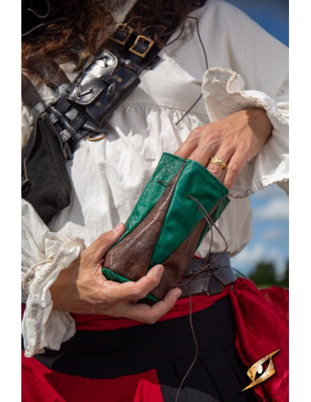 Bruingroen leren etui voor Bounty...