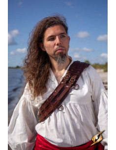 Tahalí bandolera Aventurero Pirata cuero marrón