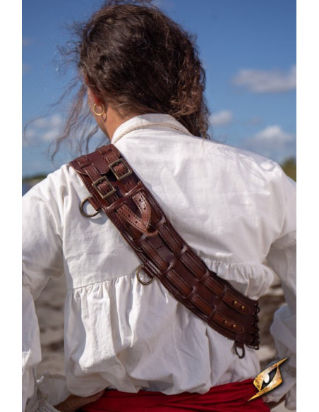 Brun læder Pirate Adventurer skulderrem