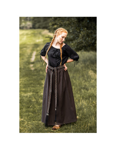 Falda medieval mujer Smilla, marrón oscuro
