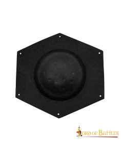 Umbo hexagonal para escudo romano en acero negro 2