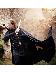 Medieval Knight Adventurer børnekappe, sort lærred 2
