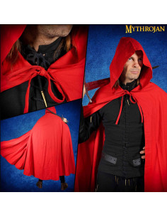 Capa medieval niños de Caballero Aventurero, canvas rojo 2