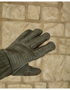 Mittelalterliche Clemens-Handschuhe in olivgrüner Farbe 2
