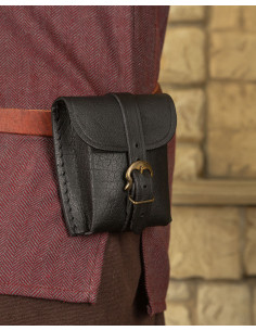 Bolso, tipo riñonera, medieval Geralt en negro (14x12 cm.)