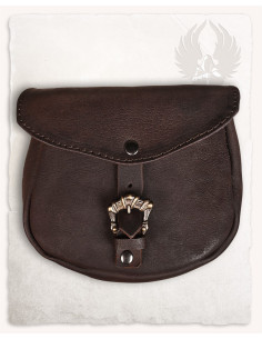 Bolso medieval León, tipo riñonera en marrón (20x18 cm.)
