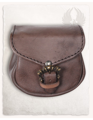 Middelalderlig León taske, linjetaske type i brun (14x14 cm.)