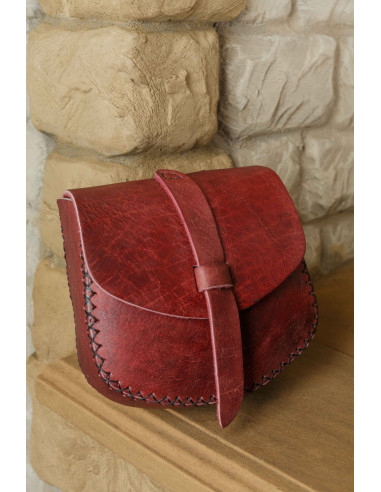 Middelalderlig Luis taske, fanny pack type i Bordeaux (22x23 cm.)