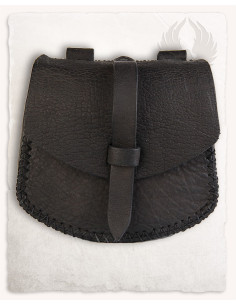 Bolso medieval Luis, tipo riñonera en Negro (22x23 cm.)