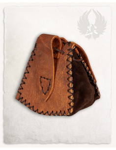 Bolso medieval Luis, tipo riñonera en Marrón (10x12 cm.) 2