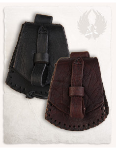 Bolso medieval Luis, tipo riñonera en Negro (10x12 cm.) 2