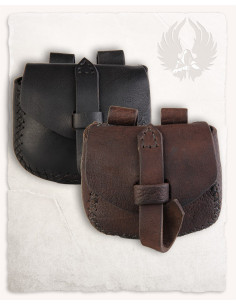 Bolso medieval Luis, tipo riñonera en Marrón (15x18 cm.) 2