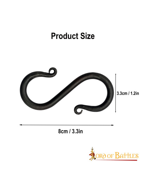 Set van 5 smeedijzeren S-haken