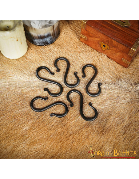 Set de 5 ganchos de hierro forjado en S