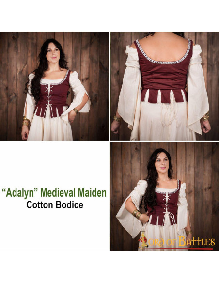 Middelalderpige Adalyn Bomuldsbodice