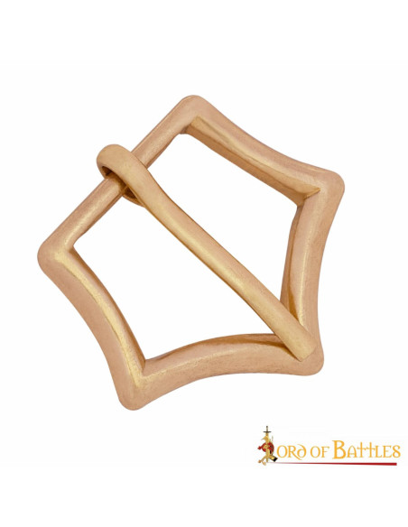 Pentagon kronespænde i massiv messing