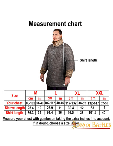 Cota de malla manga larga de anillas...