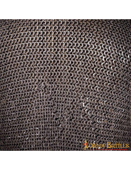 Langærmet ringbrynje med flade nitte...