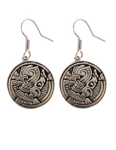 Pendientes vikingos en latón plateado