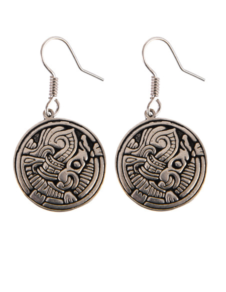 Pendientes vikingos en latón plateado Pendientes vikingos en latón plateado