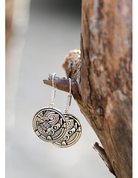 Viking-oorbellen in zilvermessing