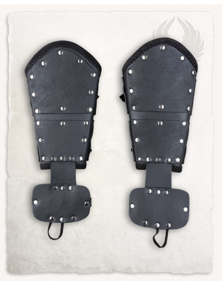 Brazales romanos Quintus en cuero negro