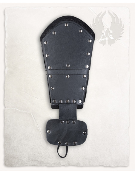 Brazales romanos Quintus en cuero negro